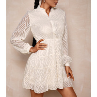 Sexy Lace V-Neck Long Sleeve Dress - Thumbnail 2