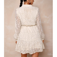 Sexy Lace V-Neck Long Sleeve Dress - Thumbnail 4