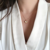 Beautiful Luxury Gold Framed Heart Shaped Cystal Chain Pendant Necklace - Thumbnail 8