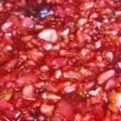 Cranberry relish soy shots ~ 1 oz.