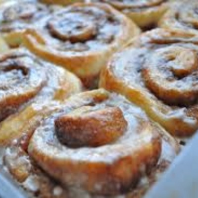 Iced cinnamon rolls soy shots ~ 1 oz.