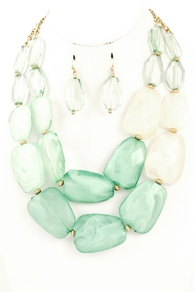 Smoke Bay Necklace in Shades of Sea Green