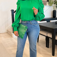 Design Women's Long Sleeve Puff Sleeve Shirt Top - Thumbnail 2