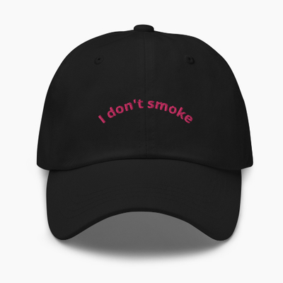 Free Shipping-I DON'T SMOKE CAP ( Pink font ) 