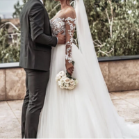 Wedding Dresses Bridal Gown with Sleeves Lace Appliques WD65 - Thumbnail 3