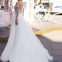 Wedding Dresses Bridal Gown with Sleeves Lace Appliques WD65 - Thumbnail 2