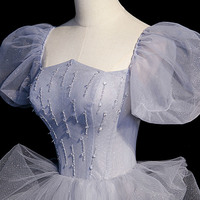 Blue tulle long ball gown dress blue evening dress - Thumbnail 2