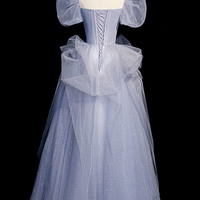 Blue tulle long ball gown dress blue evening dress - Thumbnail 4