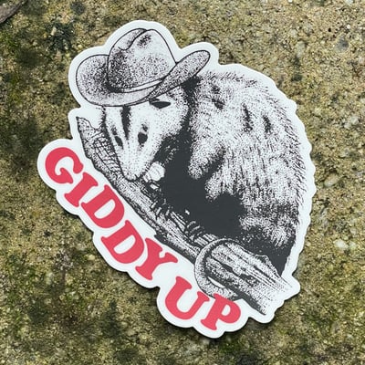 Giddy up vinyl sticker 4”