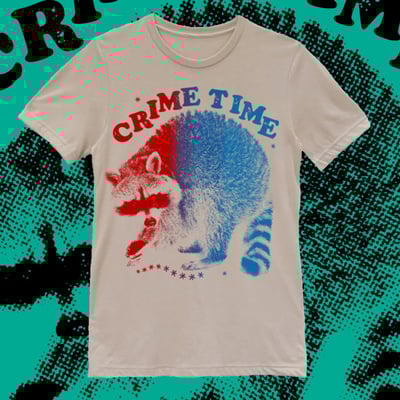 CRIME TIME T-Shirt (red/blue on natural)