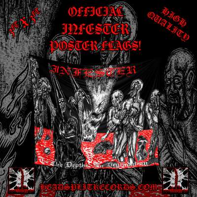Infester - "to the depths, in degradation" 3ft x 3ft flag 