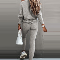 Fashion Solid Color Casual Sports Two-piece Set - Thumbnail 1