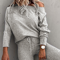 Fashion Solid Color Casual Sports Two-piece Set - Thumbnail 2