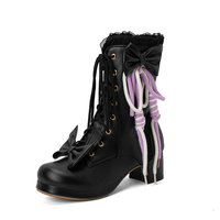 JK Bowknot Chunky Heeled Booties  - 3colors - Thumbnail 7