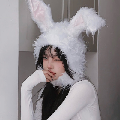 Fuzzy bunny ears hat