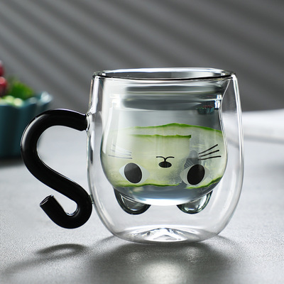 Double Layer Cartoon Mug Glass