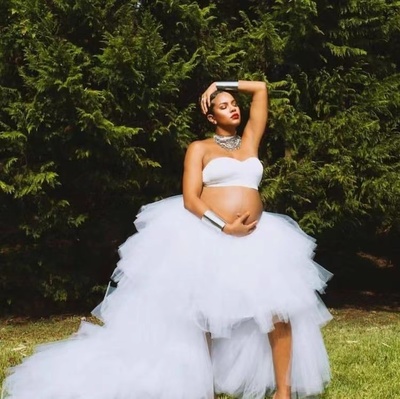 Two Piece Pregnant Wedding Dresses Bridal Gown