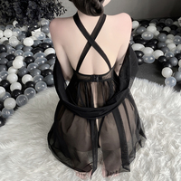 lingerie sexy cute transparent hanging neck pure desire uniform temptation passion free pajamas midnight charm suit - Thumbnail 1