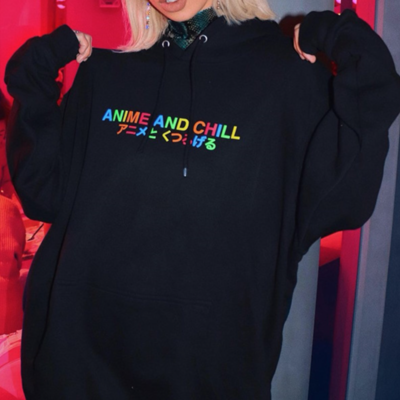 Anime and chill hoodie