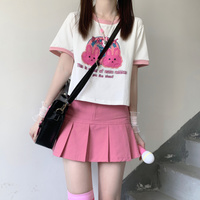 Summer Girl Cute Stylish Black Pink White New High Waist Short Skirt - Thumbnail 1