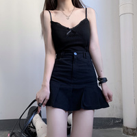 Summer Girl Cute Stylish Black Pink White New High Waist Short Skirt - Thumbnail 4