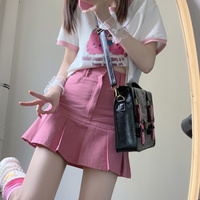 Summer Girl Cute Stylish Black Pink White New High Waist Short Skirt - Thumbnail 2