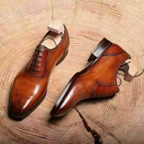 Handmade Brown Lace Up Oxford Shoes Custom Lace Up Shoes For Men's sold by  Easternhides on Storenvy