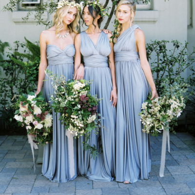 Convertible blue bridesmaid dresses for wedding party - Thumbnail 1