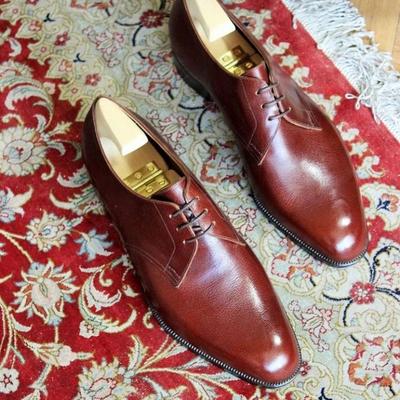 Men's special customise brown cow leather formal lace up dress handmade shoes