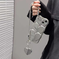 Cute Plated Silver Mirror Bracelet Phone Case For iPhone (iPhone11-iPhone13) - Thumbnail 3