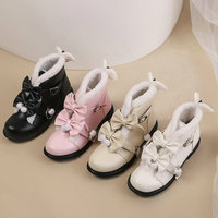 Kawaii Bowknot Heart Buckle Fleece Boots - Thumbnail 5