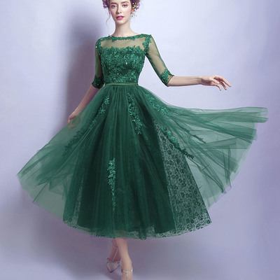 Green tulle lace short prom dress homecoming dress