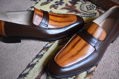 Hot Sale Men's Hand Stitch Two Tone Moccasin Shoes, Formal Leather Shoes