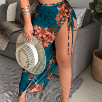 Fashion Sexy Contrast Print Sleeveless Two-piece Dress - Thumbnail 2