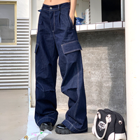 CONTRAST STITCH WORKER JEANS - Thumbnail 4