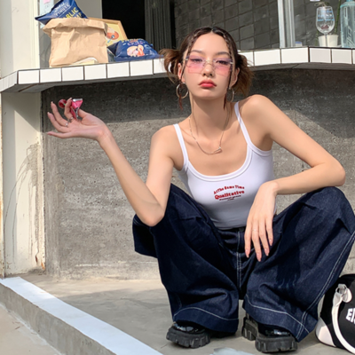 Contrast stitch worker jeans