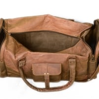 New Handmade Leather Sports travel Duffer Shoulder strip Bag. - Thumbnail 4