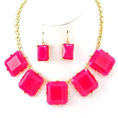 Addison statement necklace in neon pink