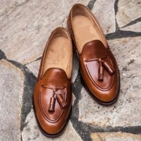 Decent Wear Men's Brown Tassels Loafer Leather Formal Shoes - Thumbnail 1
