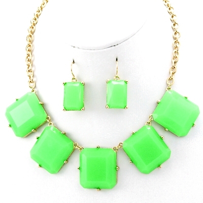 Addison statement necklace in neon green