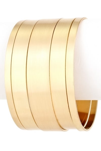 Melisma Bangle Set in Matte Gold