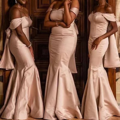 Off shoulder mermaid bridesmaid dresses for wedding party bd5e - Thumbnail 2