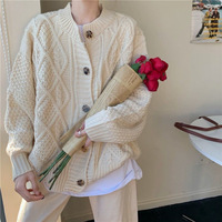 Vintage Round Neck Cardigan - Thumbnail 2