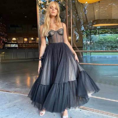 Elegant Black Tea Length Prom Dress,Simple Homecoming Dresses,Short Prom Dresses,1475