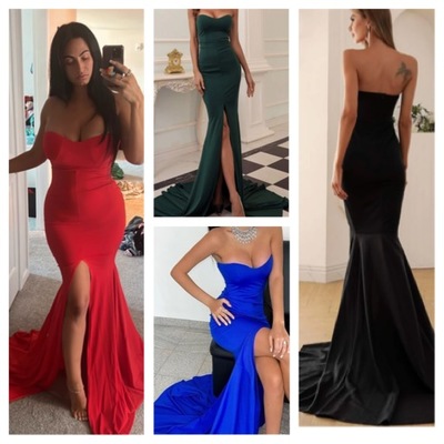 Strapless full length dress-td - Thumbnail 3
