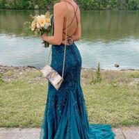 Mermaid lace long formal dress with train  - Thumbnail 1