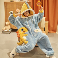 Kawaii Dino Fleece Onesie Couple Pajama - Thumbnail 1