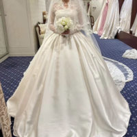 Vintage Wedding Dresses Bridal Gown with Sleeves - Thumbnail 1