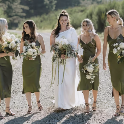 Tea length bridesmaid dresses spaghetti straps silk - Thumbnail 3