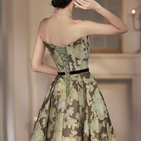 Elegant A-line floral long prom dress evening dress - Thumbnail 3